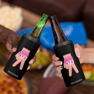 Pink Ice Cream Baseball Glove Sprinkles Drip 4 in 1 Can Cooler Tumbler Funny V Sign TS02 Print Your Wear
