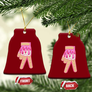 Pink Ice Cream Baseball Glove Sprinkles Drip Ceramic Ornament Funny V Sign TS02 Print Your Wear