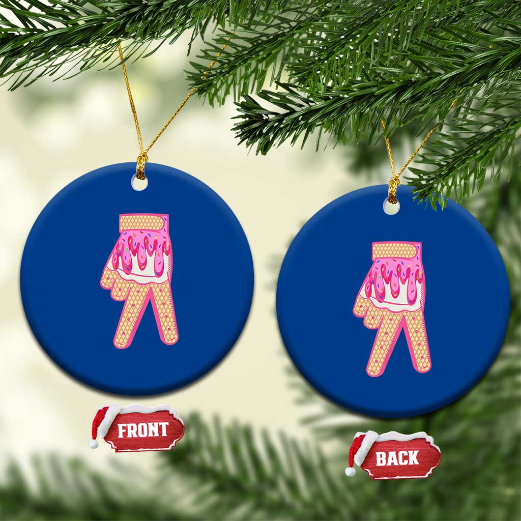 Pink Ice Cream Baseball Glove Sprinkles Drip Ceramic Ornament Funny V Sign TS02 1pc Blue Print Your Wear