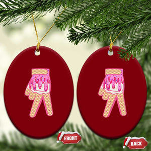 Pink Ice Cream Baseball Glove Sprinkles Drip Ceramic Ornament Funny V Sign TS02 Print Your Wear