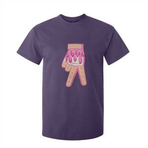 Pink Ice Cream Baseball Glove Sprinkles Drip T Shirt For Kid Funny V Sign TS02 Purple Print Your Wear