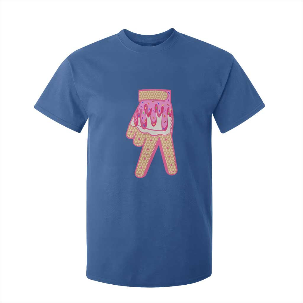 Pink Ice Cream Baseball Glove Sprinkles Drip T Shirt For Kid Funny V Sign TS02 Royal Blue Print Your Wear