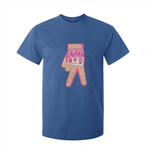 Pink Ice Cream Baseball Glove Sprinkles Drip T Shirt For Kid Funny V Sign TS02 Royal Blue Print Your Wear
