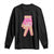 Pink Ice Cream Baseball Glove Sprinkles Drip Long Sleeve Shirt Funny V Sign TS02 Black Print Your Wear