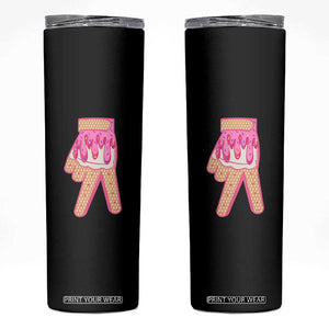 Pink Ice Cream Baseball Glove Sprinkles Drip Skinny Tumbler Funny V Sign TS02 Black Print Your Wear