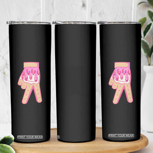 Pink Ice Cream Baseball Glove Sprinkles Drip Skinny Tumbler Funny V Sign TS02 Print Your Wear