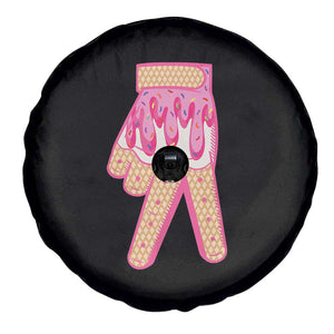 Pink Ice Cream Baseball Glove Sprinkles Drip Spare Tire Cover Funny V Sign TS02 Print Your Wear
