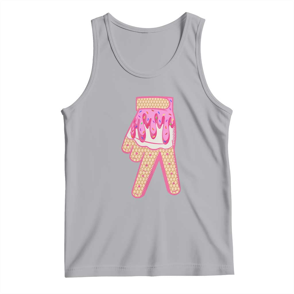 Pink Ice Cream Baseball Glove Sprinkles Drip Tank Top Funny V Sign TS02 Athletic Heather Print Your Wear