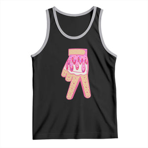 Pink Ice Cream Baseball Glove Sprinkles Drip Tank Top Funny V Sign TS02 Black Athletic Heather Print Your Wear