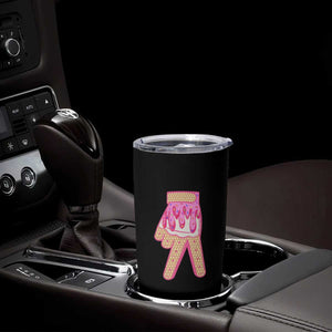 Pink Ice Cream Baseball Glove Sprinkles Drip Tumbler Cup Funny V Sign TS02 Print Your Wear