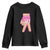 Pink Ice Cream Baseball Glove Sprinkles Drip Youth Sweatshirt Funny V Sign TS02 Black Print Your Wear
