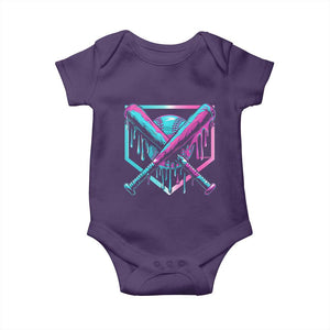 Baseball Drip Ice Cream Dripping Baby Onesie TS02 Purple Print Your Wear