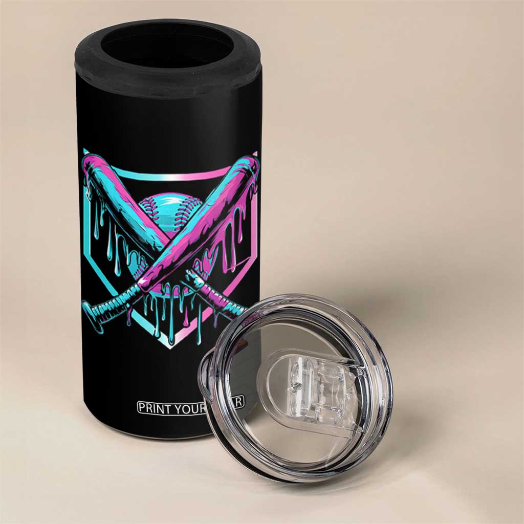 Baseball Drip Ice Cream Dripping 4 in 1 Can Cooler Tumbler TS02 Print Your Wear