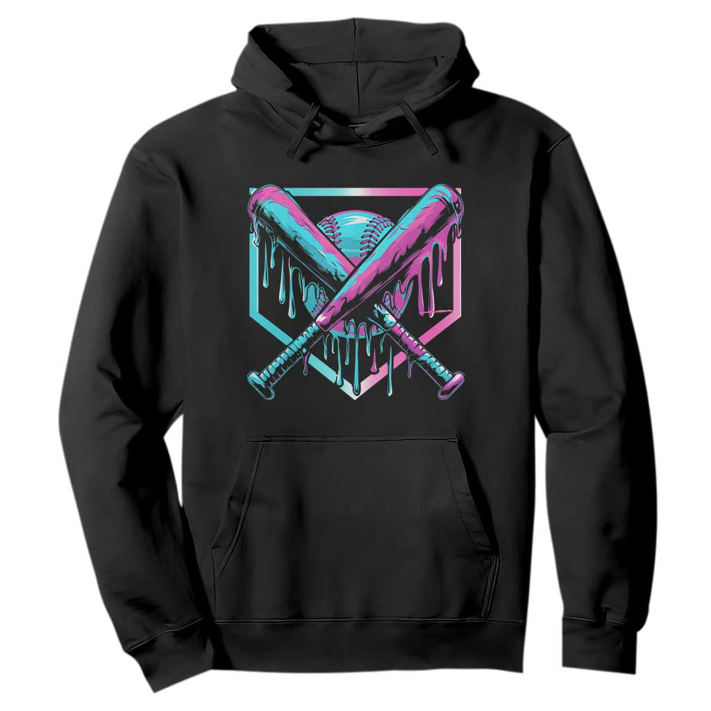 Baseball Drip Ice Cream Dripping Hoodie TS02 Black Print Your Wear