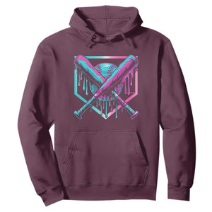 Baseball Drip Ice Cream Dripping Hoodie TS02 Maroon Print Your Wear