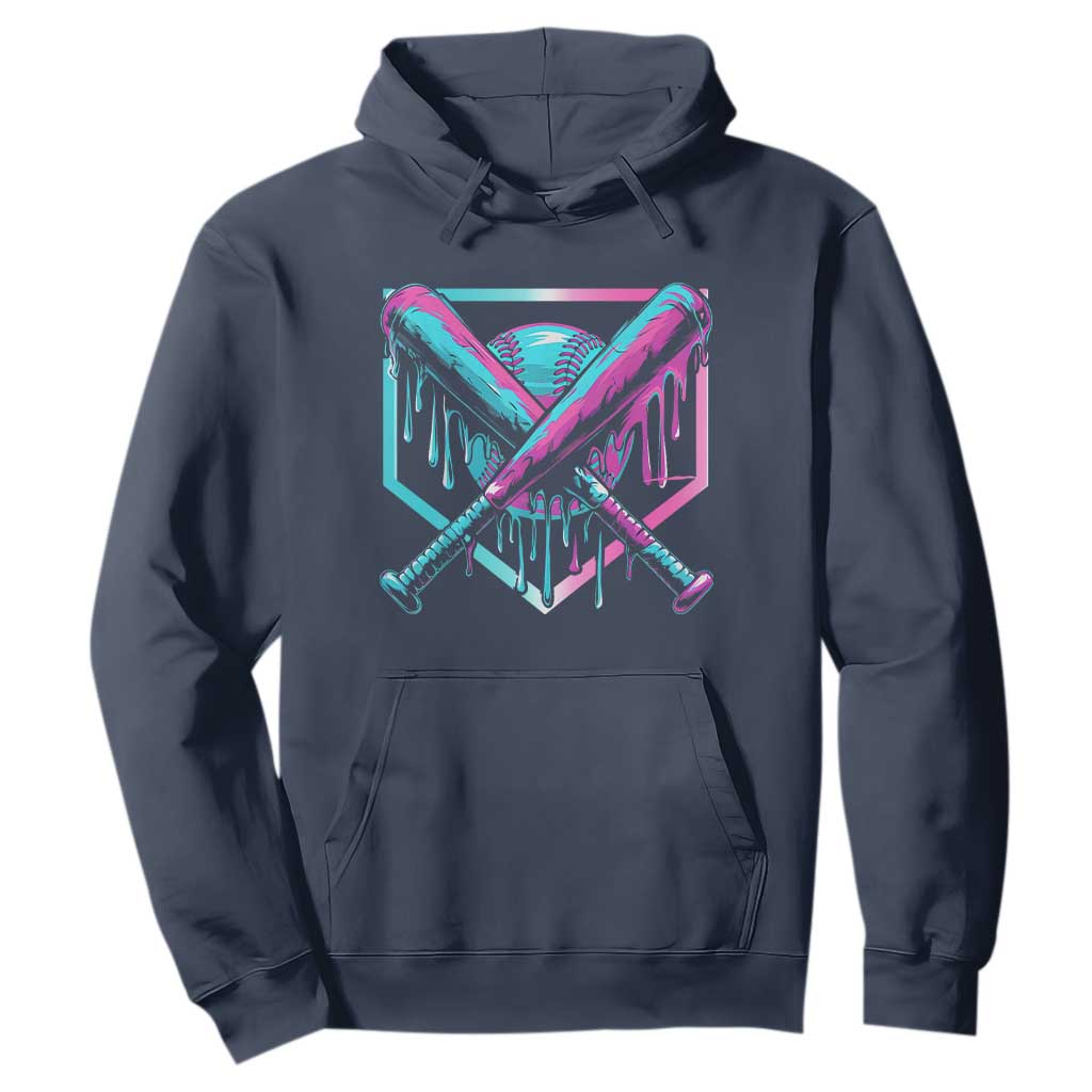 Baseball Drip Ice Cream Dripping Hoodie TS02 Navy Print Your Wear