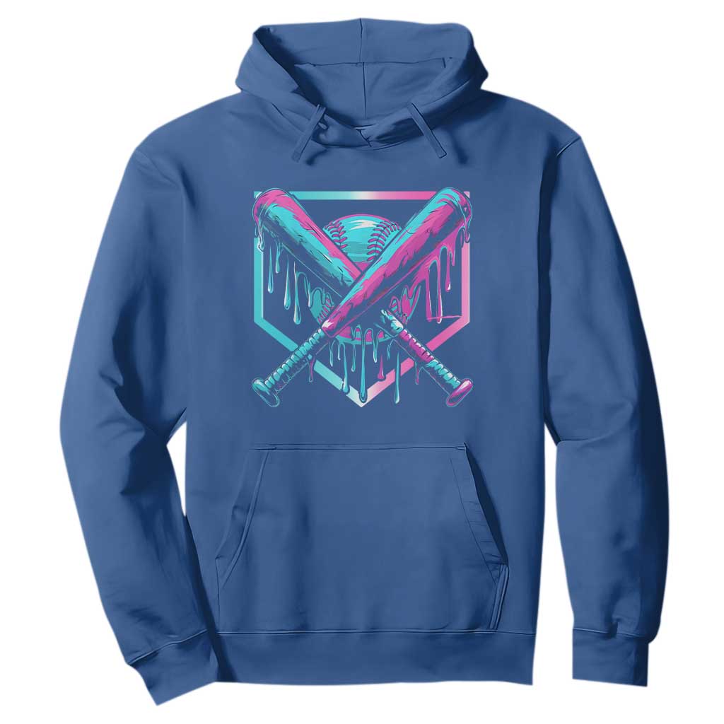 Baseball Drip Ice Cream Dripping Hoodie TS02 Royal Blue Print Your Wear