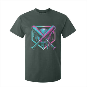 Baseball Drip Ice Cream Dripping T Shirt For Kid TS02 Dark Forest Green Print Your Wear