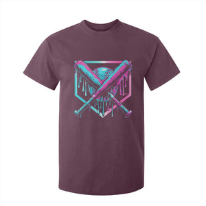 Baseball Drip Ice Cream Dripping T Shirt For Kid TS02 Maroon Print Your Wear