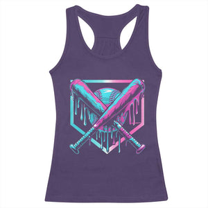 Baseball Drip Ice Cream Dripping Racerback Tank Top TS02 Purple Print Your Wear