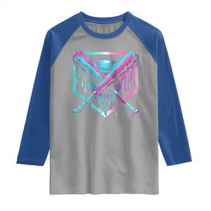 Baseball Drip Ice Cream Dripping Raglan Shirt TS02 Sport Gray Royal Print Your Wear