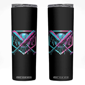 Baseball Drip Ice Cream Dripping Skinny Tumbler TS02 Black Print Your Wear
