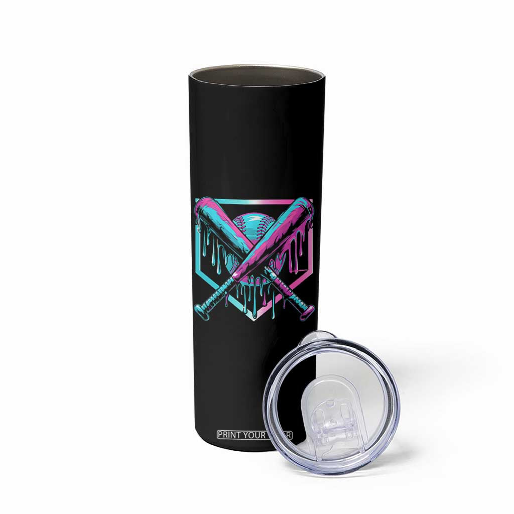 Baseball Drip Ice Cream Dripping Skinny Tumbler TS02 Print Your Wear