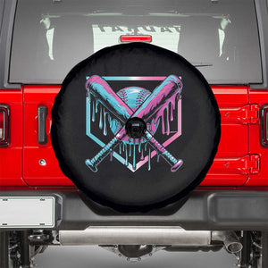 Baseball Drip Ice Cream Dripping Spare Tire Cover TS02 Black Print Your Wear