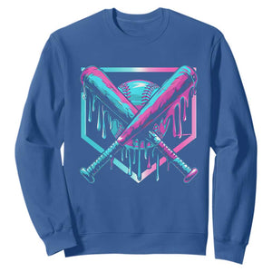 Baseball Drip Ice Cream Dripping Sweatshirt TS02 Royal Blue Print Your Wear
