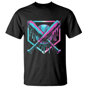 Baseball Drip Ice Cream Dripping T Shirt TS02 Black Print Your Wear
