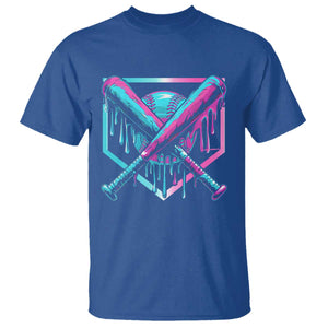 Baseball Drip Ice Cream Dripping T Shirt TS02 Royal Blue Print Your Wear