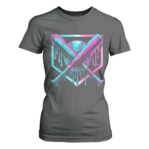 Baseball Drip Ice Cream Dripping T Shirt For Women TS02 Dark Heather Print Your Wear