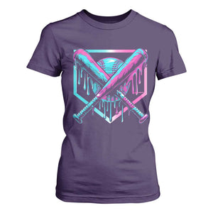 Baseball Drip Ice Cream Dripping T Shirt For Women TS02 Purple Print Your Wear