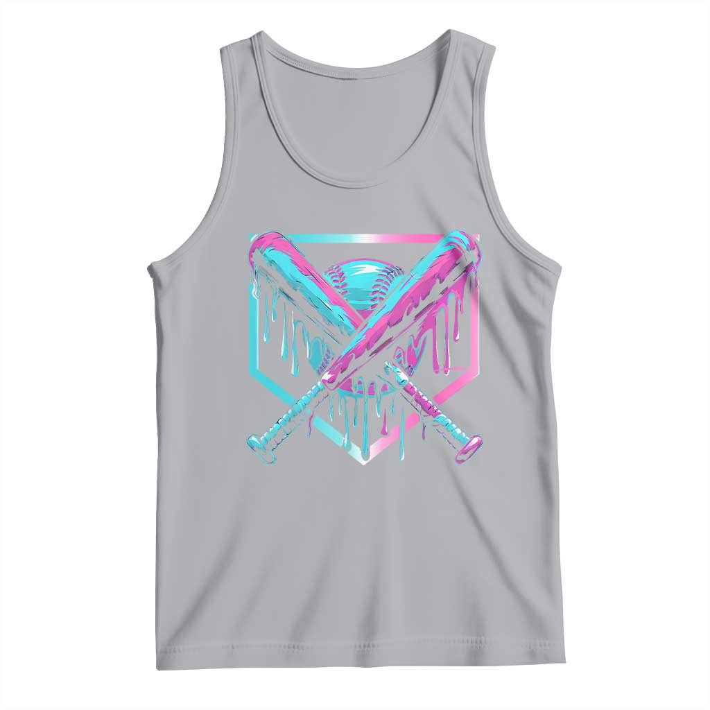 Baseball Drip Ice Cream Dripping Tank Top TS02 Athletic Heather Print Your Wear