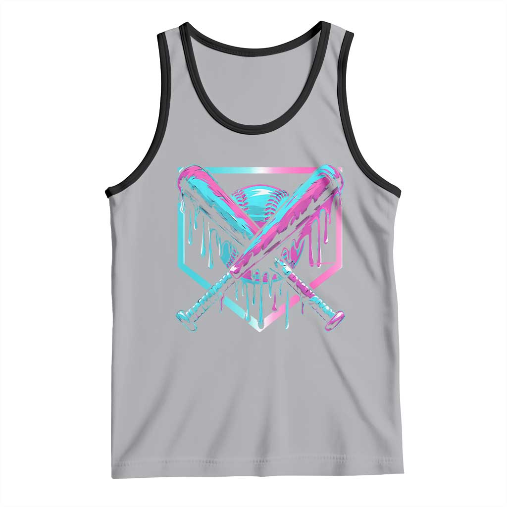 Baseball Drip Ice Cream Dripping Tank Top TS02 Athletic Heather Black Print Your Wear