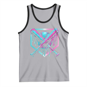 Baseball Drip Ice Cream Dripping Tank Top TS02 Athletic Heather Black Print Your Wear