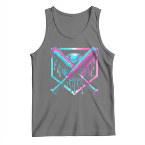 Baseball Drip Ice Cream Dripping Tank Top TS02 Black Heather Print Your Wear