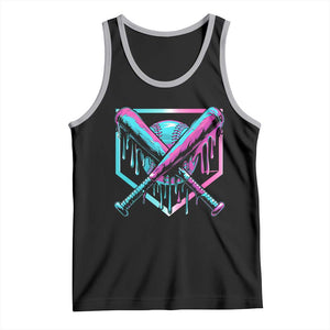 Baseball Drip Ice Cream Dripping Tank Top TS02 Black Athletic Heather Print Your Wear