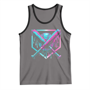 Baseball Drip Ice Cream Dripping Tank Top TS02 Deep Heather Black Print Your Wear