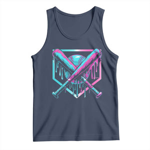 Baseball Drip Ice Cream Dripping Tank Top TS02 Navy Print Your Wear