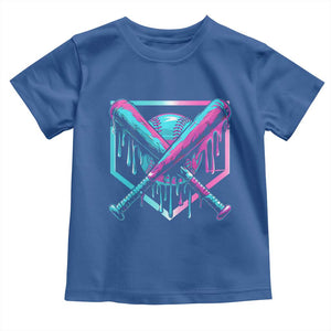 Baseball Drip Ice Cream Dripping Toddler T Shirt TS02 Royal Blue Print Your Wear