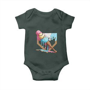 Baseball Home Ice Cream Dripping Baby Onesie TS02 Print Your Wear