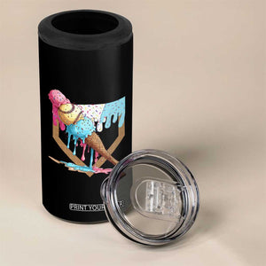 Baseball Home Ice Cream Dripping 4 in 1 Can Cooler Tumbler TS02 Print Your Wear
