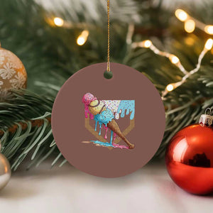 Baseball Home Ice Cream Dripping Ceramic Ornament TS02 1pc Mocha Print Your Wear