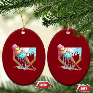 Baseball Home Ice Cream Dripping Ceramic Ornament TS02 Print Your Wear