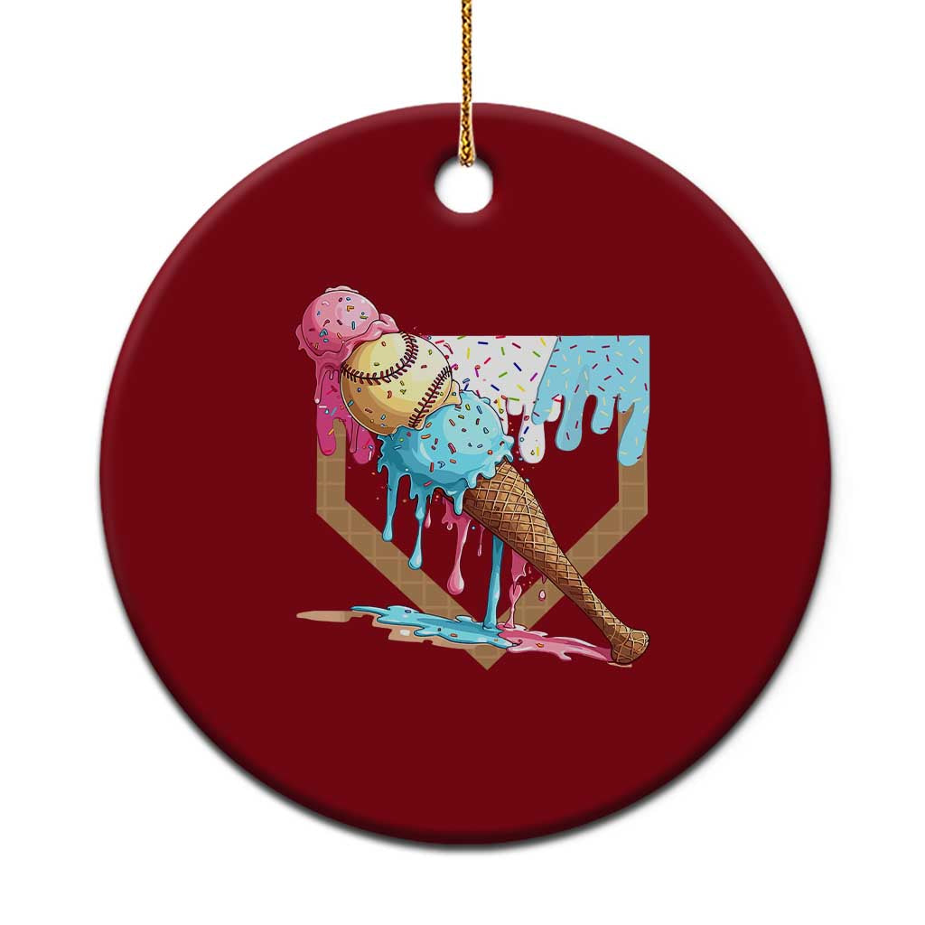 Baseball Home Ice Cream Dripping Ceramic Ornament TS02 1pc Red Print Your Wear