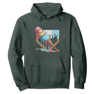Baseball Home Ice Cream Dripping Hoodie TS02 Dark Forest Green Print Your Wear