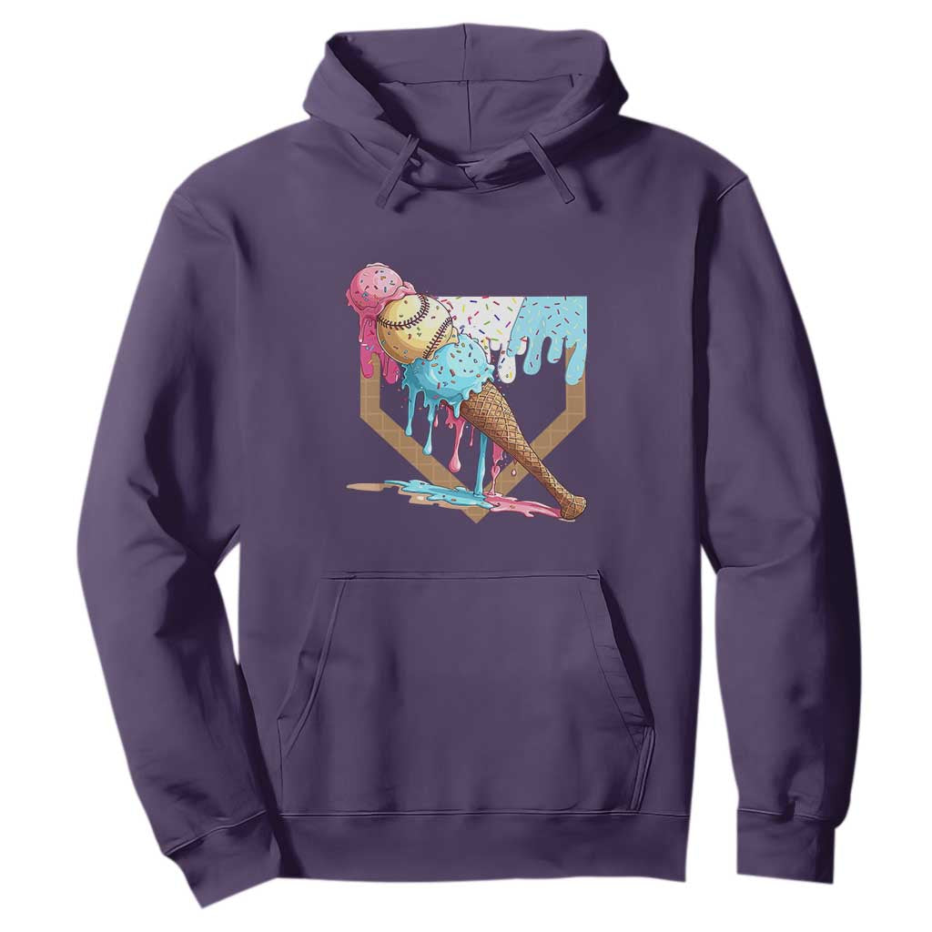 Baseball Home Ice Cream Dripping Hoodie TS02 Purple Print Your Wear
