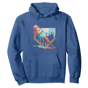 Baseball Home Ice Cream Dripping Hoodie TS02 Royal Blue Print Your Wear