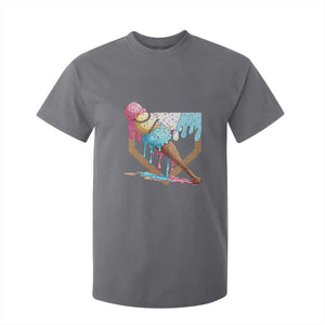 Baseball Home Ice Cream Dripping T Shirt For Kid TS02 Charcoal Print Your Wear